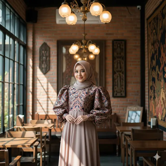 7 Dress Panjang Chiffon Flowy Kombinasi Brokat Muslim, Inspirasi Hijabers Kekinian - Hot berita69.org