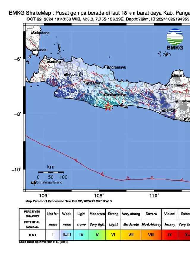 Analisis BMKG Soal Gempa Magnitudo 5 Guncang Pangandaran  - News berita69.org