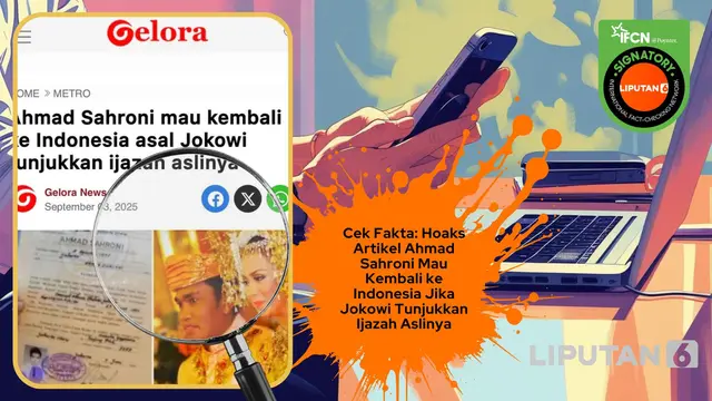 Cek Fakta: Hoaks Artikel Ahmad Sahroni Mau Kembali ke Indonesia Jika Jokowi Tunjukkan Ijazah Aslinya - Cek Fakta berita69.org