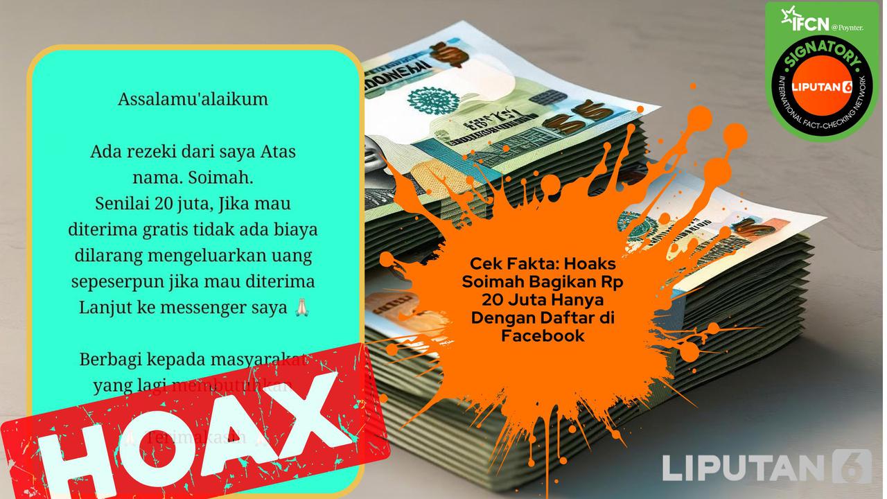 Cek Fakta: Hoaks Soimah Bagikan Uang Rp 20 Juta dengan Daftar di Facebook