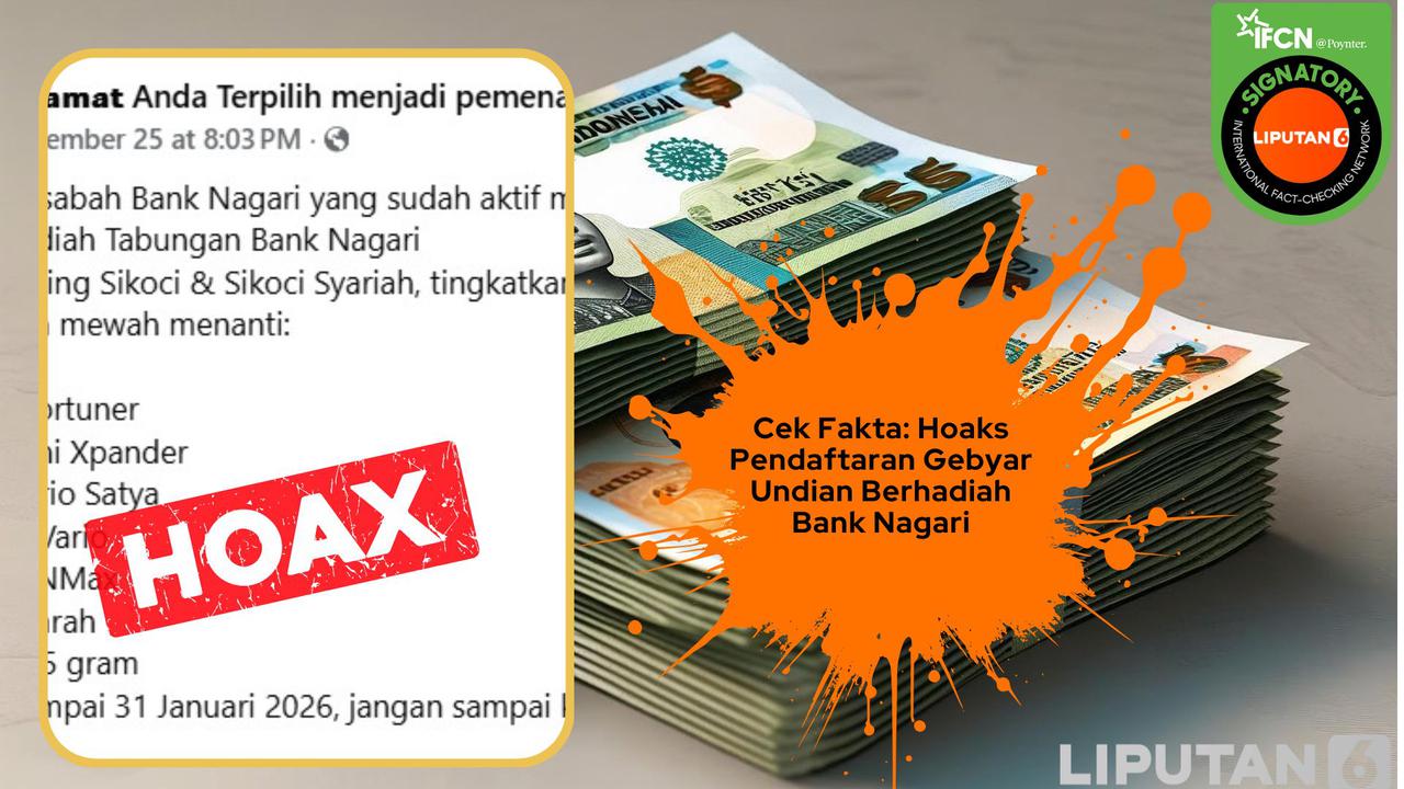 Cek Fakta: Hoaks Tautan Pendaftaran Gebyar Undian Berhadiah Bank Nagari