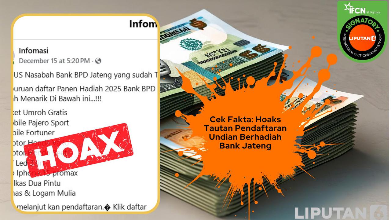 Cek Fakta: Hoaks Tautan Pendaftaran Undian Berhadiah Bank Jateng
