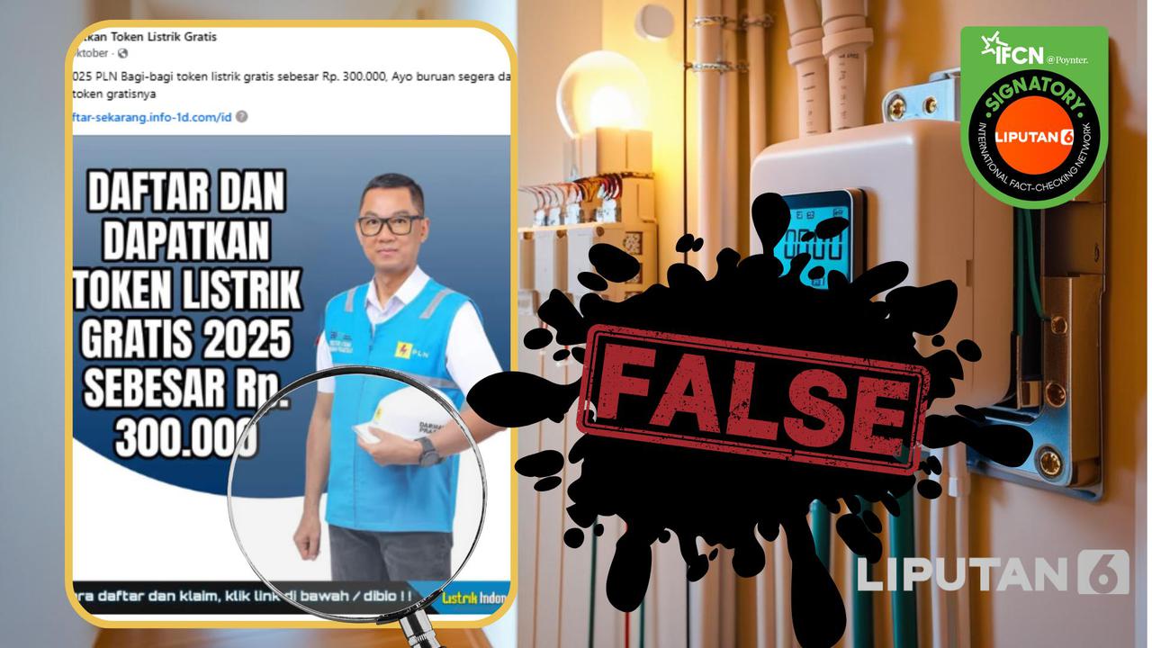 Cek Fakta: Tidak Benar Ini Link Pendaftaran Token Listrik Gratis Rp 300 Ribu Periode 2025 dari PLN