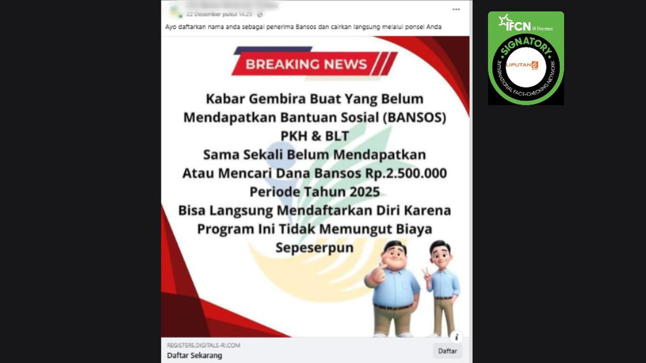 Cek Fakta: Tidak Benar Link Ini untuk Daftar Bansos PKH dan BLT