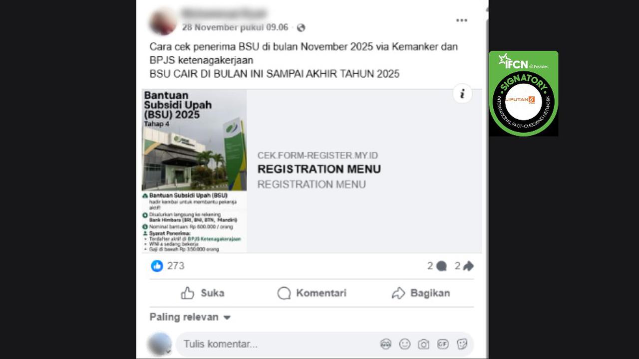 Cek Fakta: Tidak Benar Link Ini untuk Mengecek BSU 2025 Via Kemenaker