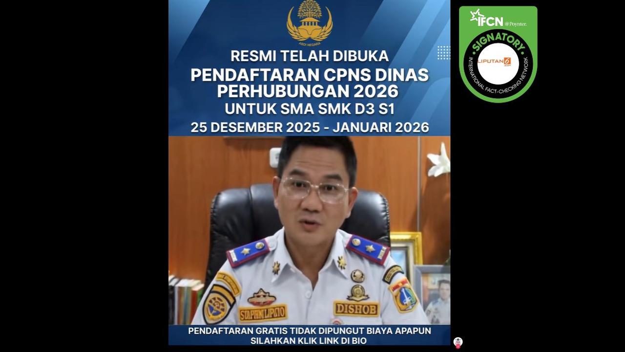 Cek Fakta: Tidak Benar Link Pendaftaran CPNS Dinas Perhubungan 2026