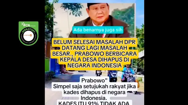 Cek Fakta: Tidak Benar Prabowo Bicara Kepala Desa Dihapus di Indonesia - Cek Fakta berita69.org